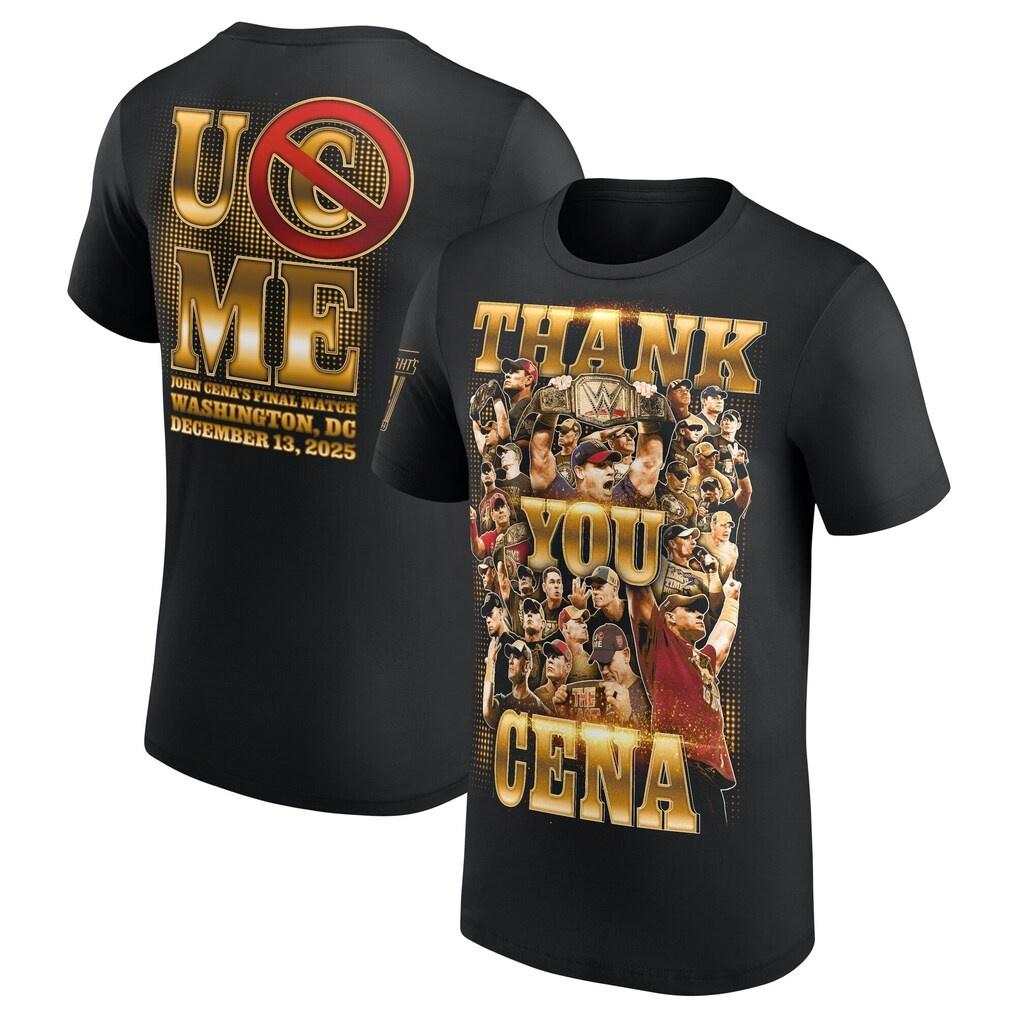 

John Cena Thank You Cena Gold TShirt 2026 Summer Men Women Luxury Fashion Casual Pure Cotton Oversized Tshirt Street Wear Y2K S