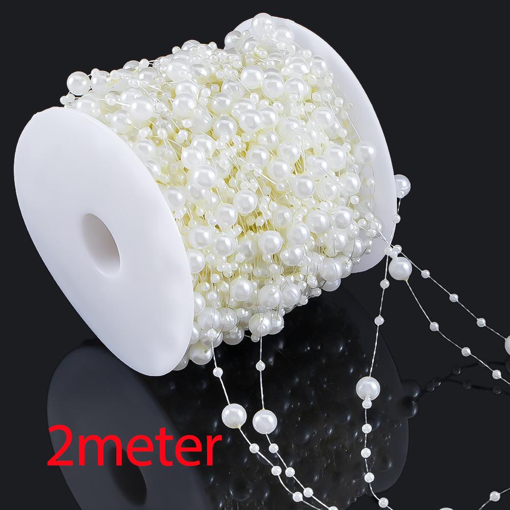 

ABS Imitation Pearl Bead Chain Line Cord Plastic Thread Trim for DIY Wedding Party Decoration & Jewelry Findings Craft Accessory