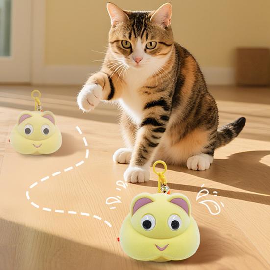 Interactive Pet Toy with Automatic Sensor Realistic Sound Extended Tail Moving Toy Tear-Resistant Squeaky Toys for Cats Dogs
