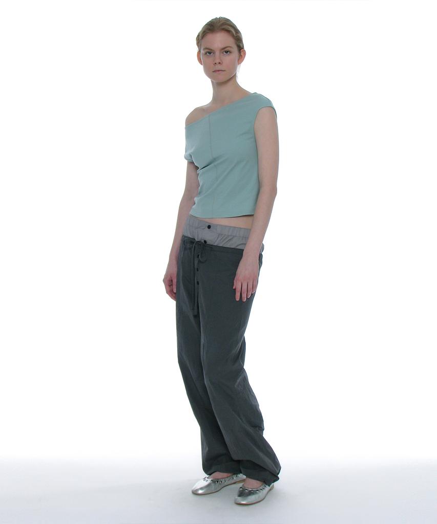 PARTIMENTO WOMEN Double Waist Parachute Pants_Charcoal