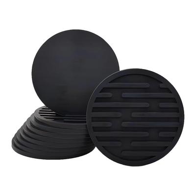 Karasu no Ki Siliconen Onderzetters, Stijlvol, Set van 10, Anti-aanbaklaag, Waterbestendig, Hittebestendig, Antislip, 10cm Rond (Gestreept)