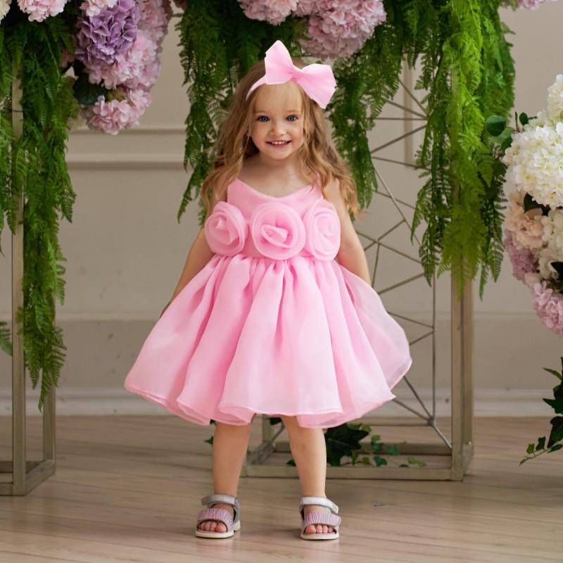 Baby Girls Princess Dress 3D Flower Formal Gown Piano Performance Wedding Party