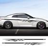 2PCS Flame Pattern Car Side Door Long Stripe Sticker Car Waistline Vinyl Decal Racing Auto Body Decal Car Decoration Accessories