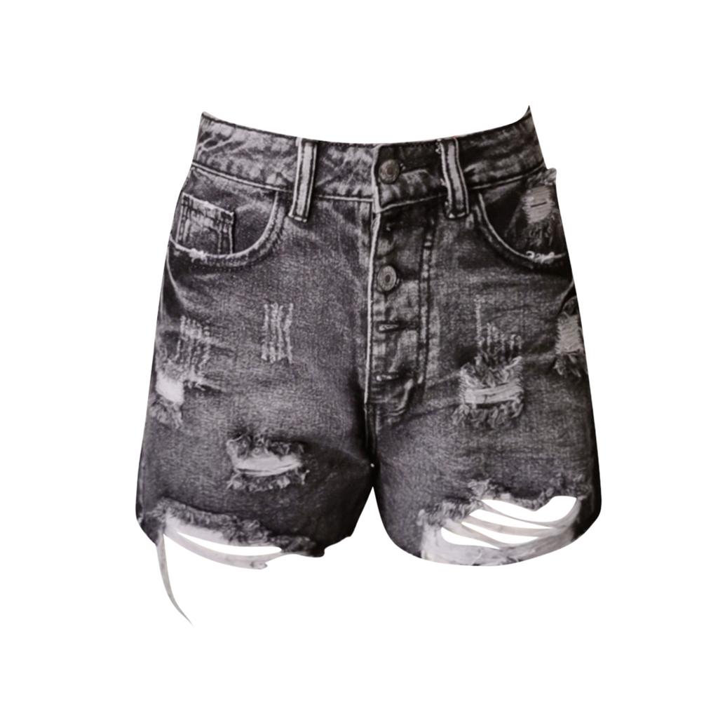 Women's Summer Denim Shorts Women's Pleated Denim Shorts High Waisted Shorts