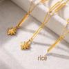 INS New Eight-Pointed Star Pendant Rhinestone Women's Necklace, Luxury Design, Titanium Steel Clavicle Chain.