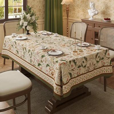 Mantel impermeable estilo pastoral americano, rectangular, estampado, para mesa de comedor, resistente al polvo y al desgaste, para el hogar