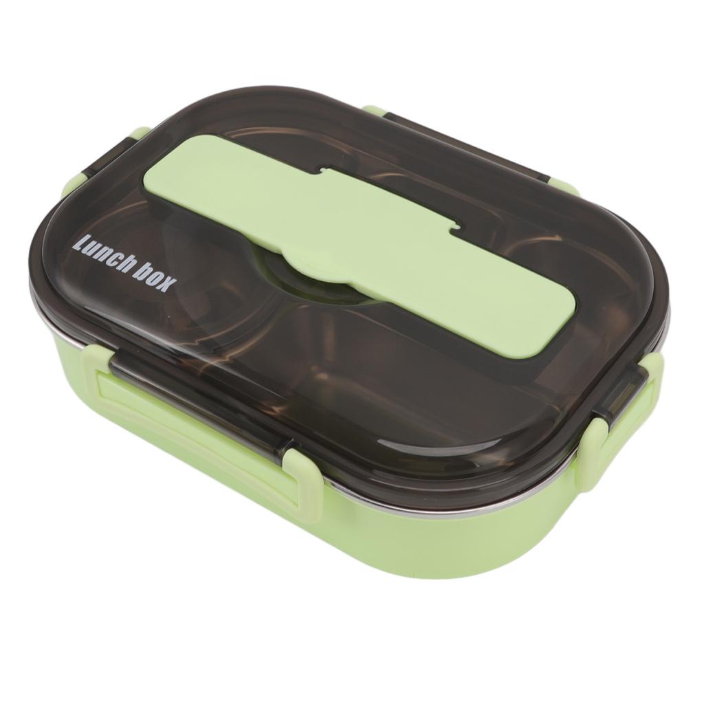 Lunch Container Box Stainless Steel Thermal Lunch Storage Box with Soup Bowl Chopsticks Spoon for Adults Children Green