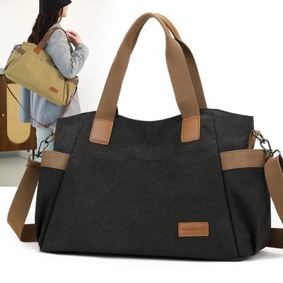 Damen Große Kapazität Schultertasche Handtasche Canvas Vintage Student Crossbody Bag