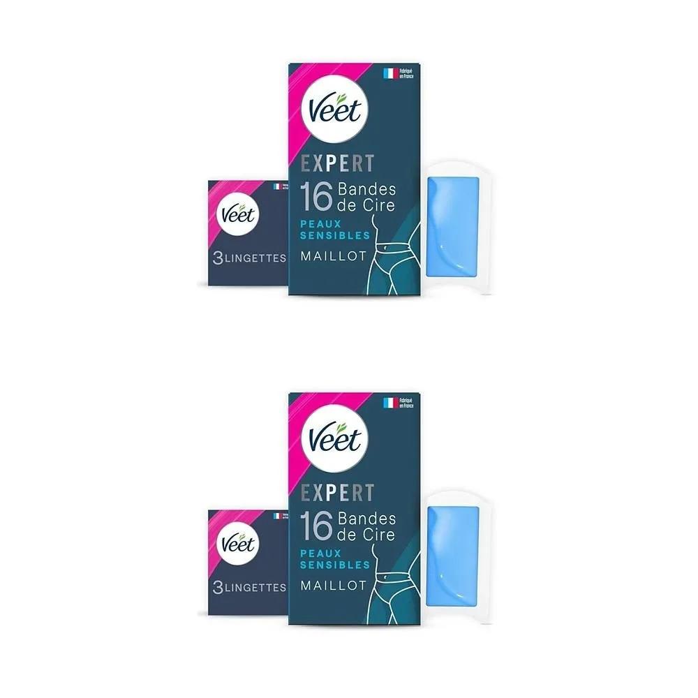 VEET Восковые полоски 16 шт. 2 упаковки Эксперт для бикини