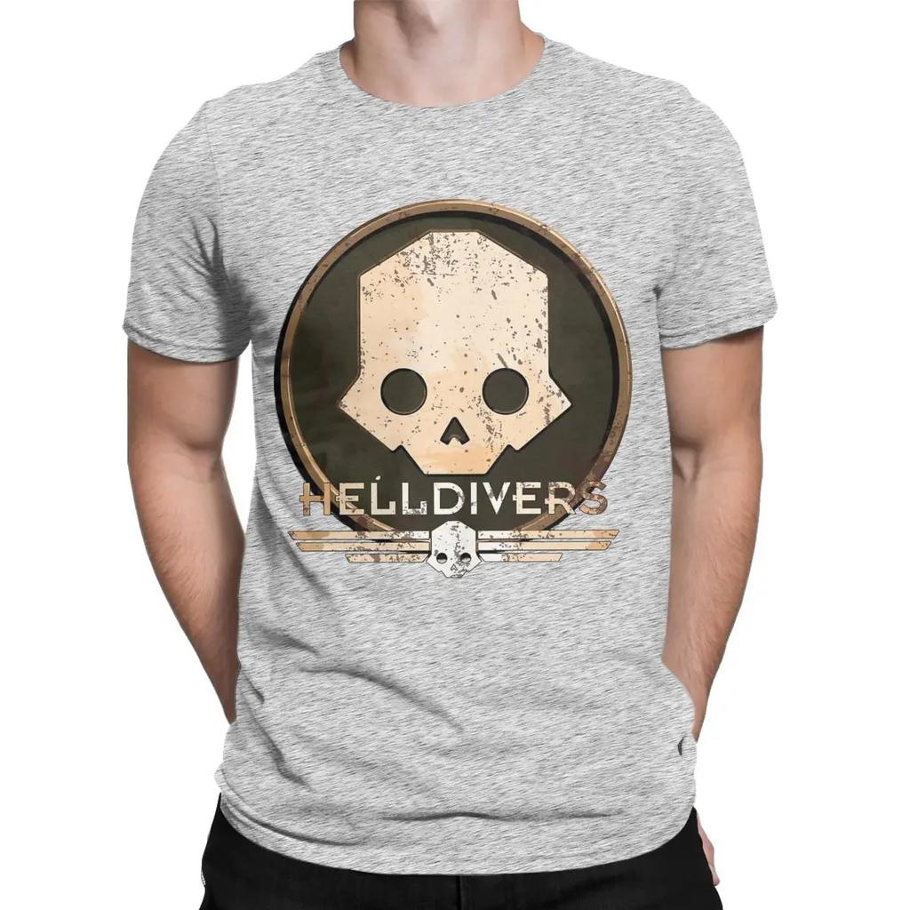 Helldivers Scifi Video Game Men T Shirt Hipster Tees Short Sleeve Crewneck T-Shirt Pure Cotton 4XL  Clothing