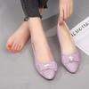 Women's Summer Suede Bow Low-Heel Rhinestone Casual Shoes