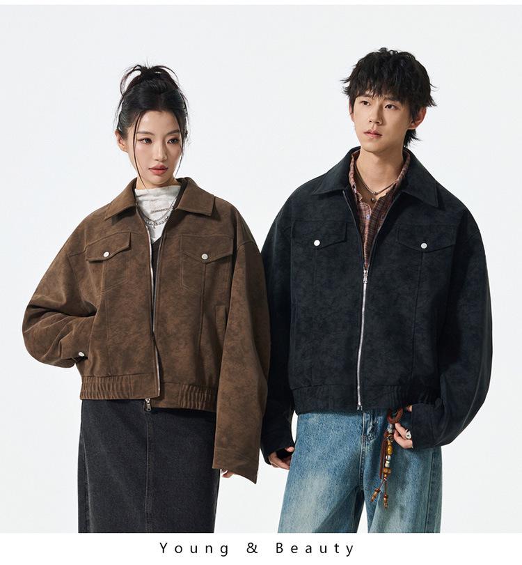 American Retro Barn-Style Unisex Suede PU Leather Jacket - New Autumn/Winter 2025 Casual Workwear Jacket for Men