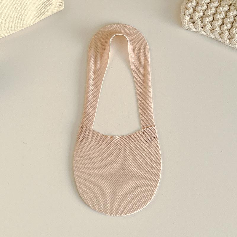 Damskie Letnie Cienkie Bezszwowe Siateczkowe Oddychające Jednolite Kolory Antypoślizgowe Wchłaniające Pot Niewidoczne Skarpetki