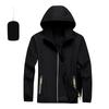Unisex Lightweight Hooded Sports Jacket with Reflective Zipper Breathable Quick Dry with Storage Bag