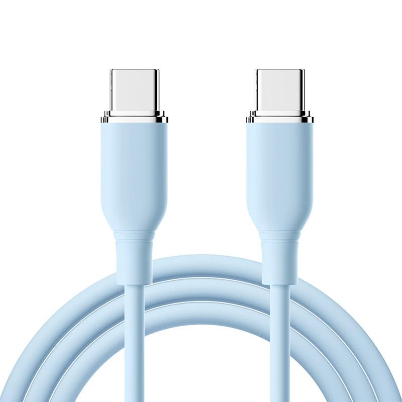 Factory 5A PD Fast Charging Liquid Silicone Type-C PVC Jacket USB Cable 1/2/3M Mobile Phone Flex iPhone for for