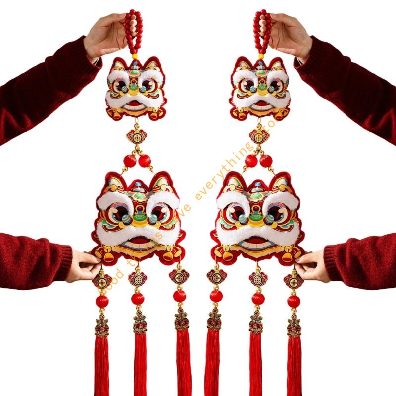 2pcs Chinese New Year Celebratory Hanging Ornament Velvety Cotton for Festival Homes Decoration Simple Installation 55KF