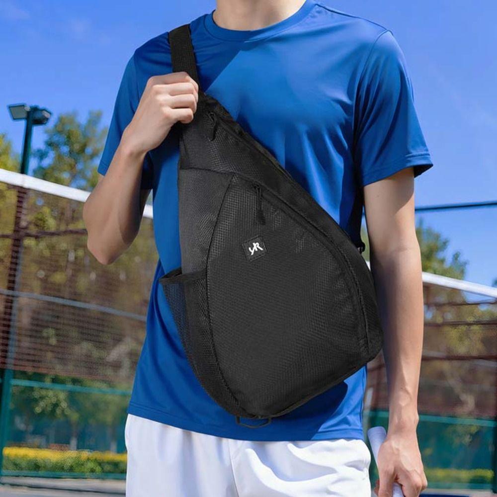 Side Pocket Badminton Racket Bag Large Capacity Tennis Should Bag Sports Sling Bag Outdoor Sport