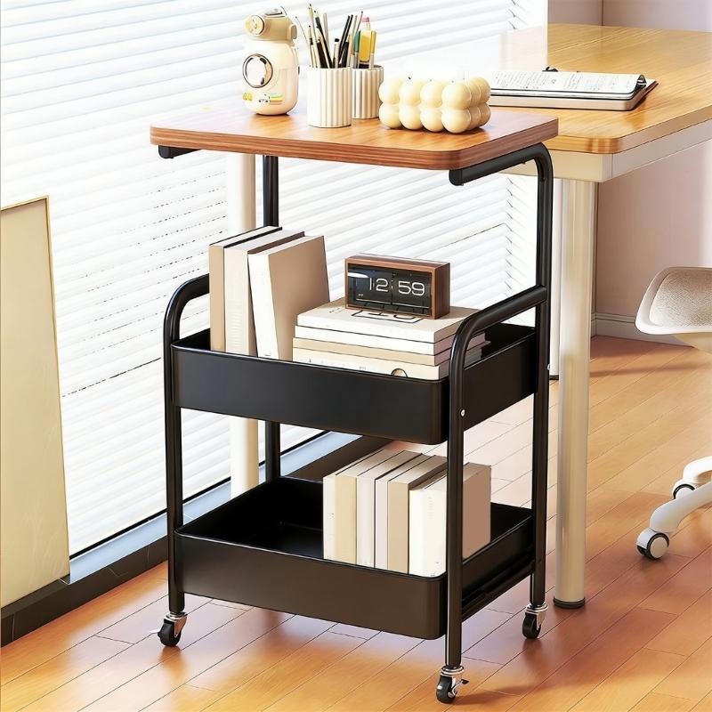 3 Tiered Metal Rolling Storage Cart With Lockable Wheels For Kitchen Bathroom Office Home Organization And Space Saving