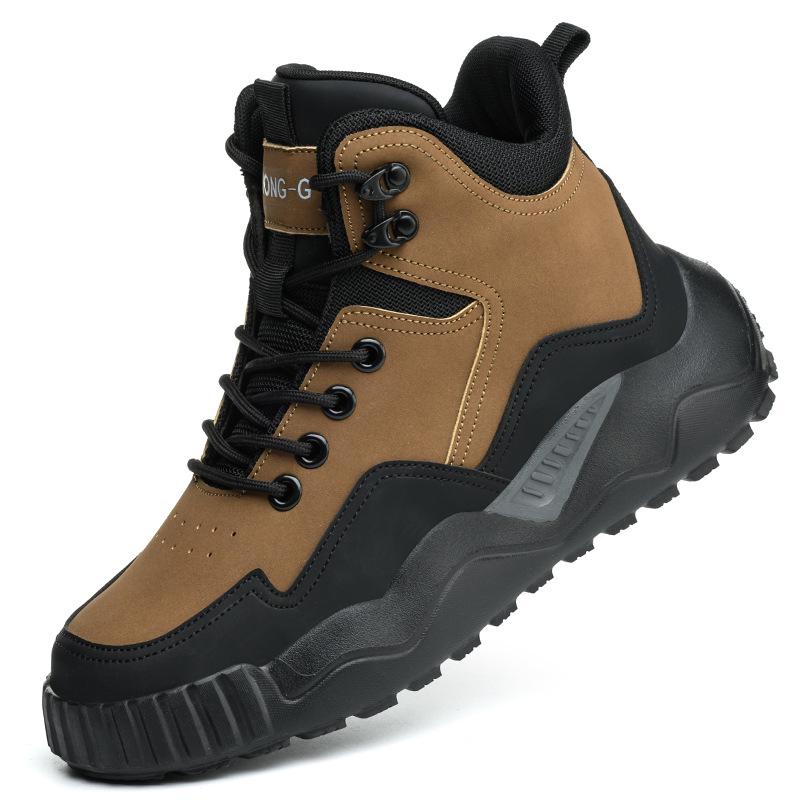 Men's Lightweight Steel Toe Safety Shoes: Anti-Smash, Anti-Puncture, Breathable, Fashionable, and Wear-Resistant Work Footwear.