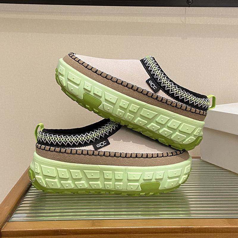 Fleece platform shoes women's new winter students is warm casual shoes thick soles increase LD