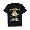 Camping And Beer Darum Bin Ich Hier Motorhome T Shirt Vintage Washed Streetwear Soft Unisex Top For Everyday Wear Fashion
