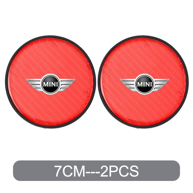 2PC Silicone Car Water Cup Pad Coaster Non-slip Mat For MINI Cooper One JCW Works Countryman R55 R56 F55 F56 R57 R58 R59 R60 R50 Tnrjc00