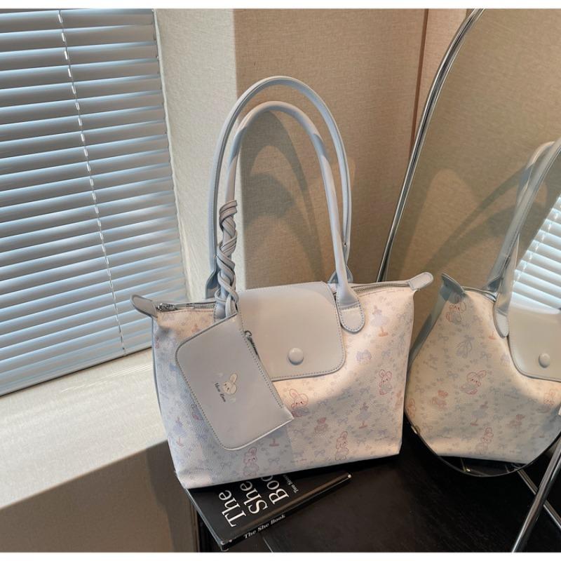 

Large-capacity bag women s summer versatile new casual shoulder bag popular texture commuter tote bag синій