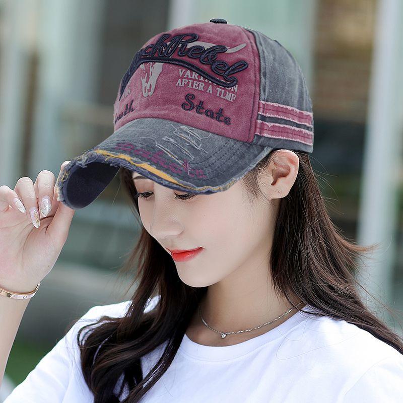 

Шляпа Женская Мужская Весна и Лето Спорт на Открытом Воздухе Бейсболка Женская Повседневная Универсальная Солнцезащитная Корейская Вышитая Кепка с Козырьком Мода Инс Wine Red (Bull Head) One size