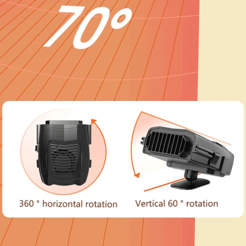 12V Elektrischer Kühl-Heizlüfter Entfeuchter Enteiser 150W Raumheizer Tragbarer Auto-Heizlüfter 360 Grad Drehung Auto Innenraum