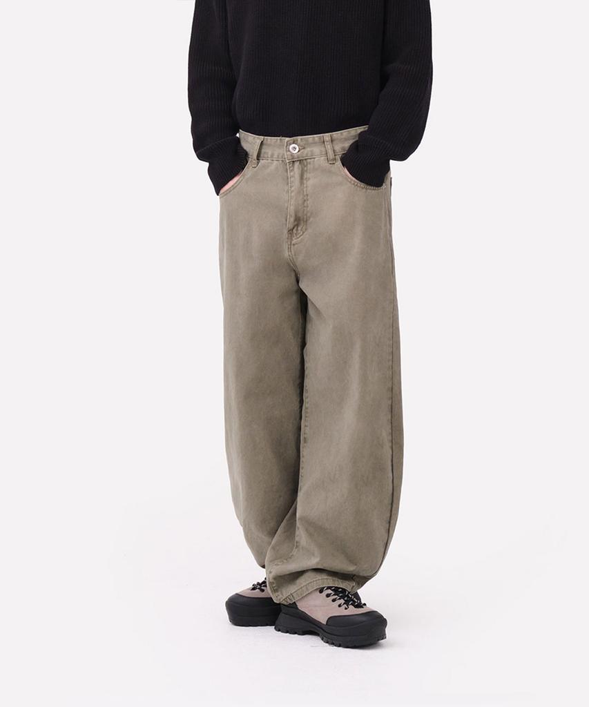 Dideobeulyueseui Balloon Fit Cotton Pants (Khaki)