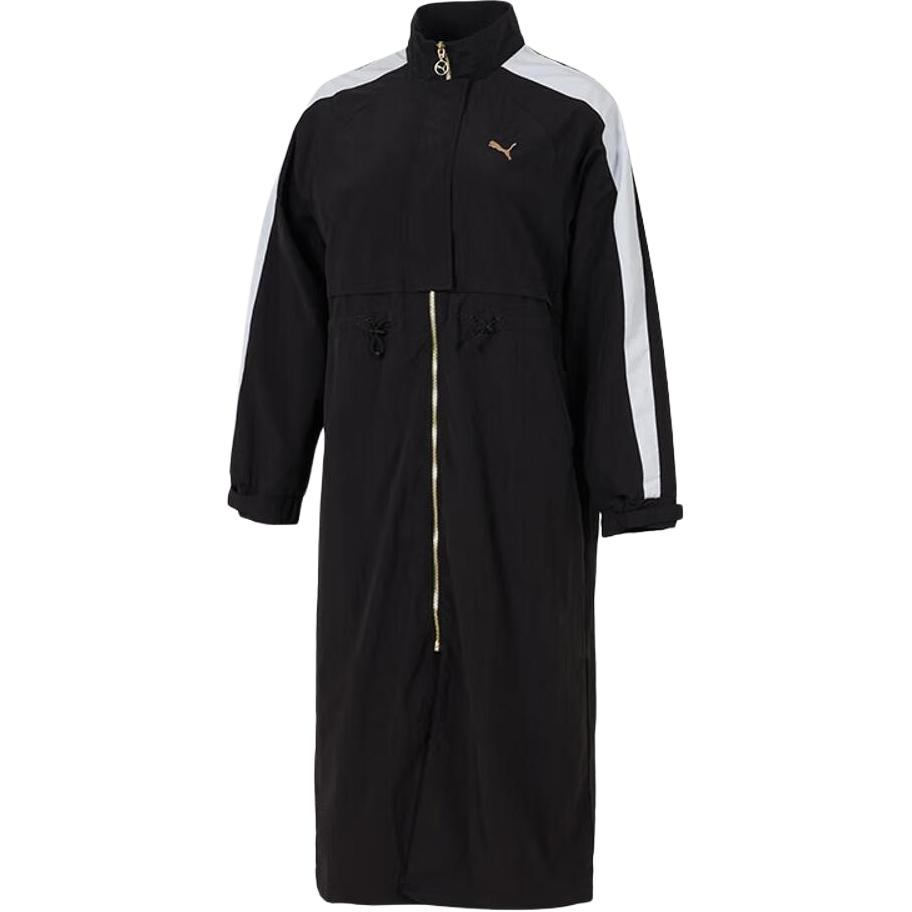 

Puma Повседневная Мода Ветрозащитная Куртка-Миди Тканая Куртка с Воротником-Стойкой Женские куртки 634788-01 S