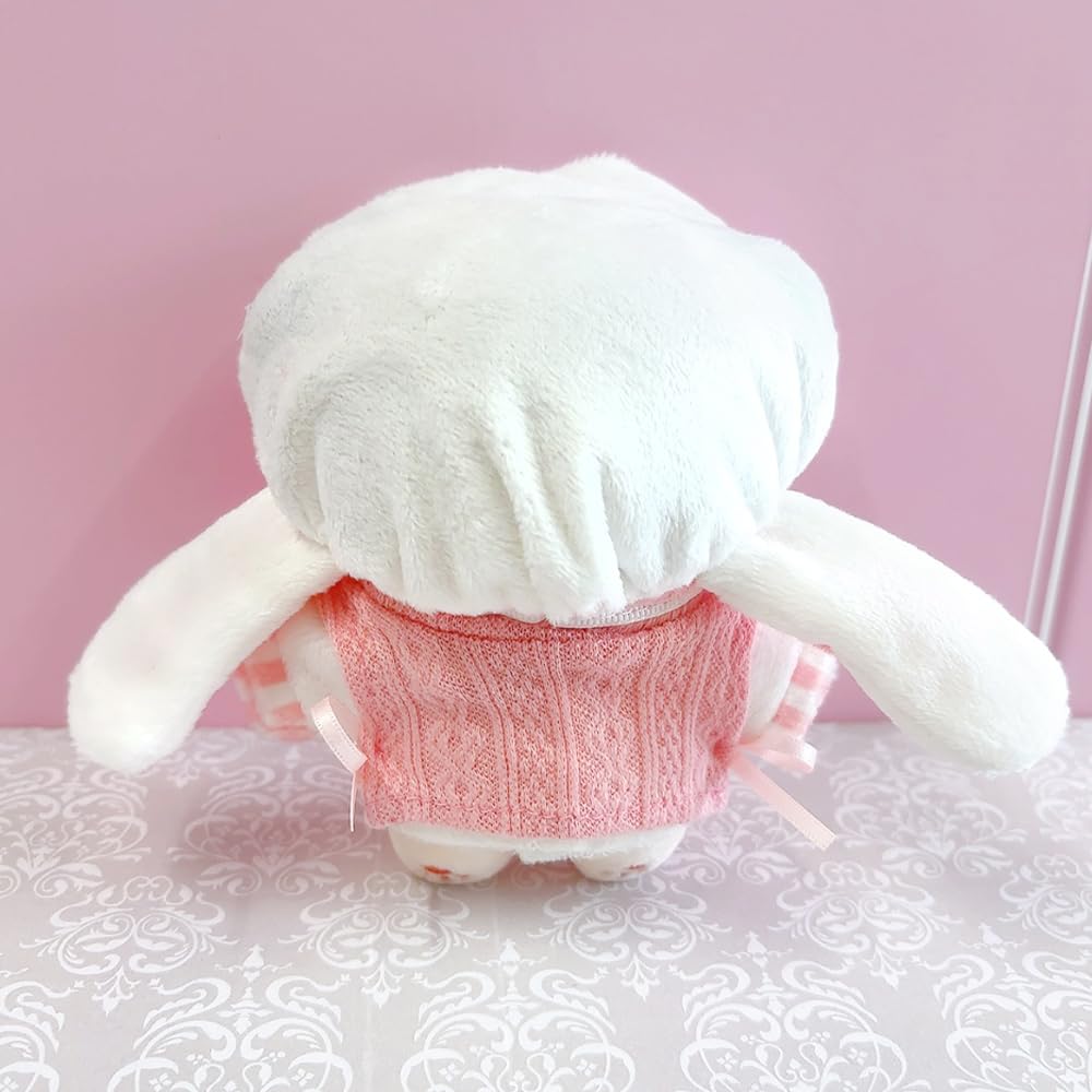Pink Eared Beret, Shirt, and Vest Set for 10cm Plush Toy, Kigurumi Accessories, Otaku Activities, Doll Mascot, Kpopdoll Costume [Used]