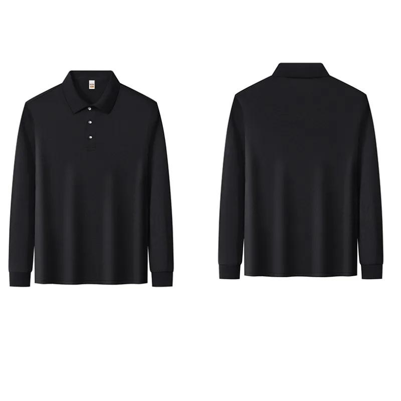 Men'S And Women'S Long-Sleeved Polo Shirts Spring And Autumn New Breathable Trend Office Commuter Business Lapel Top