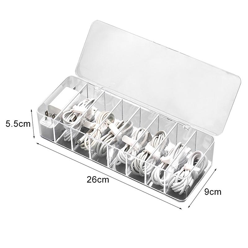 Cable Storage Box Colorful Plastic Data Line Storage Container Desk Stationery Makeup Organizer Key Jewelry Box Office Holder