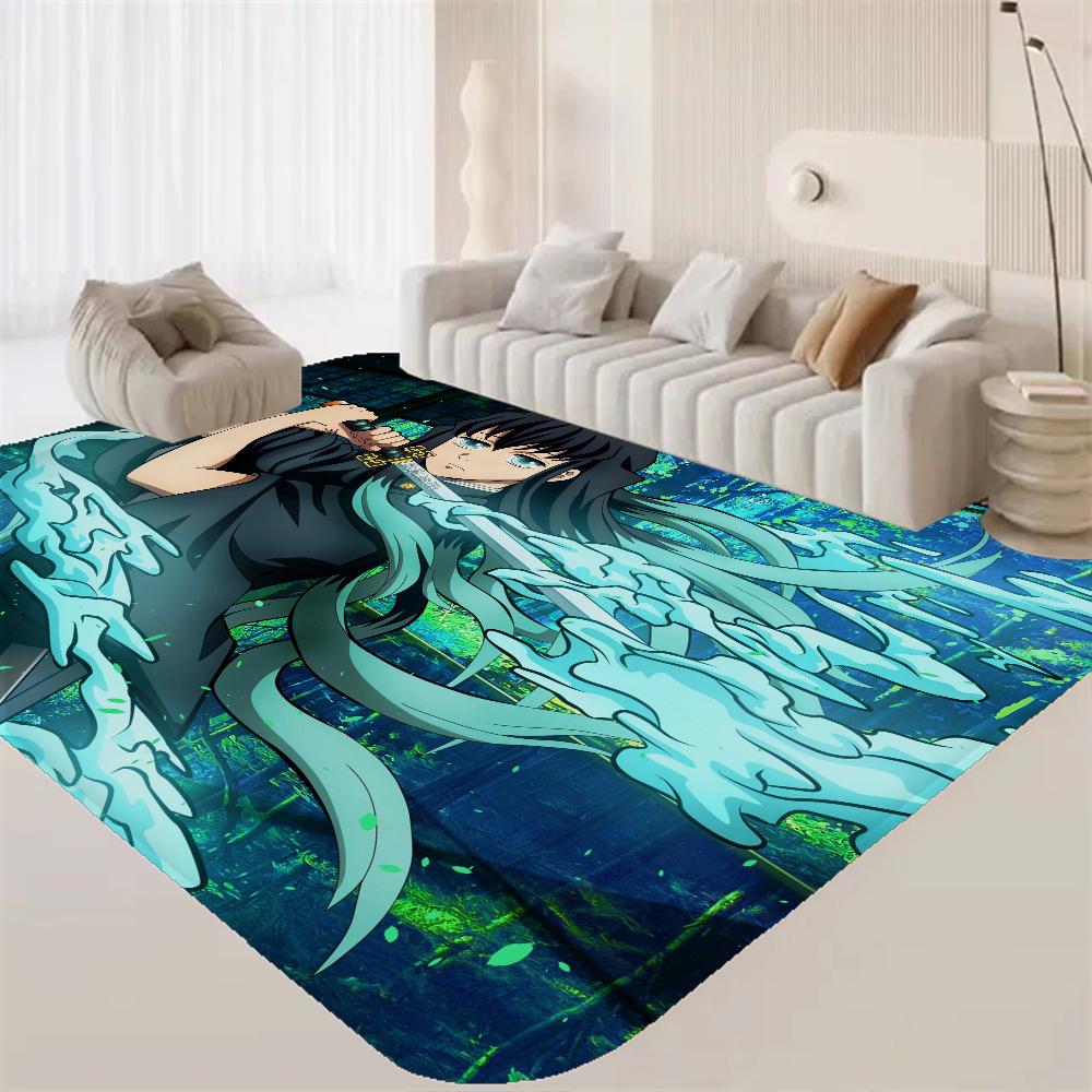 Alfombra de Pasillo Anime Muichiro T-tokito Lavable Antideslizante Alfombra de Área para Sofá y Sillas de Sala de Estar Felpudo de Cocina Alfombra de Área