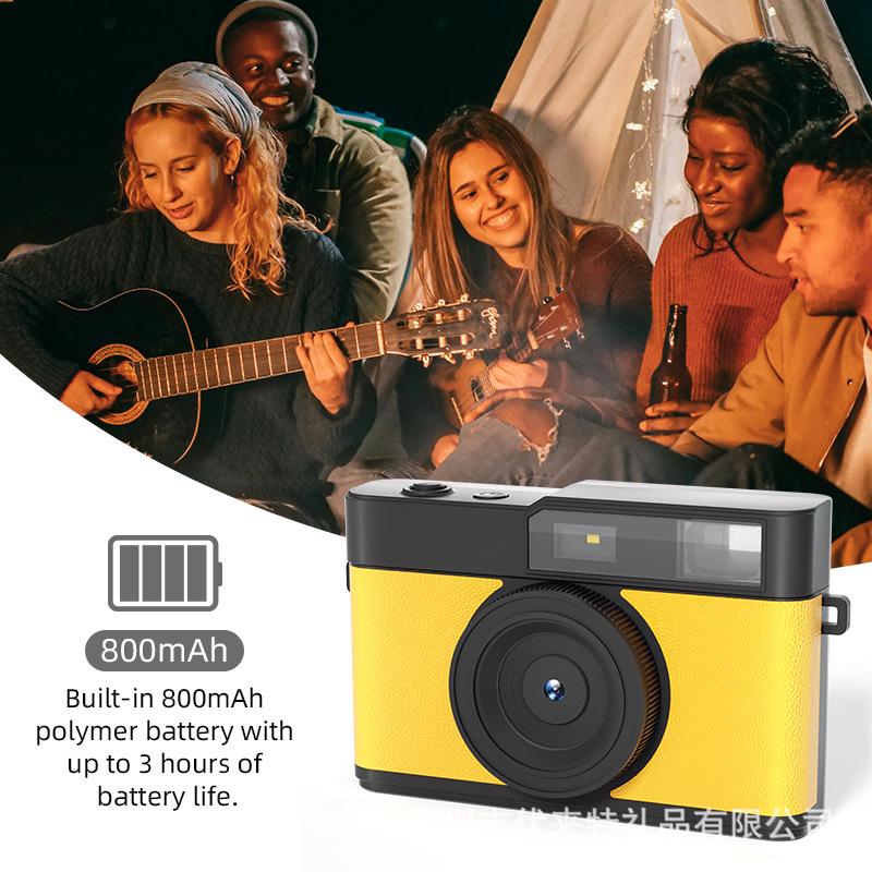 Retro HD Filter Camera with Built-in Fill Light and CCD for Photos & Videos