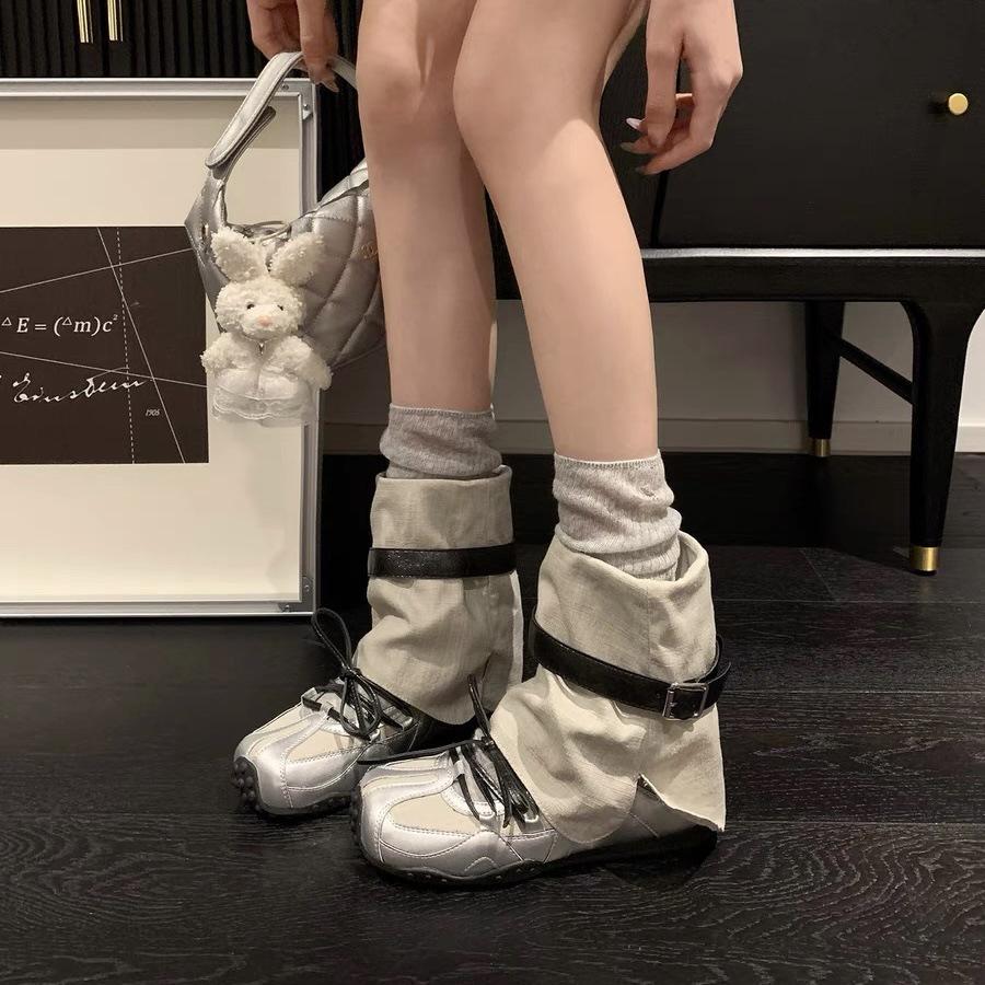 Romank~ Ballet shoes women's platform heightening 3cm German training single shoes Mary Jane shoes cool boots stacked short boots