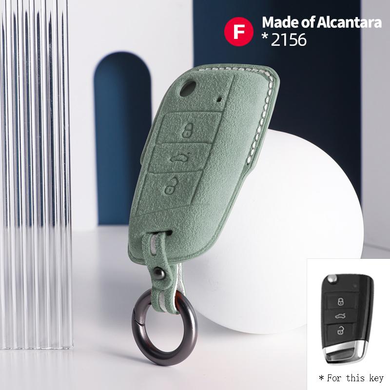 

Interior Mouldings Car Key Case Alcantara Keychain For VW Volkswagen Golf 7 MK7 Tiguan MK2 Passat Sagitar Cover Shell Auto Inter