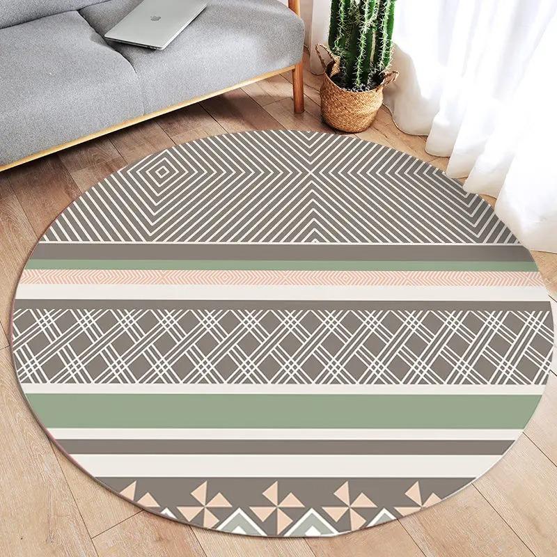 Retro Mandala Round Carpet Living Room Sofa Carpet Simple Home Decoration Bedroom Floor Mat Kitchen Bathroom Anti-slip Mat