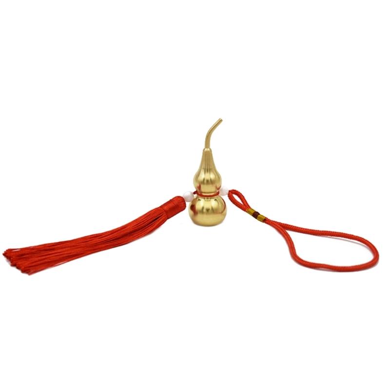 Antique Copper Gourd Hanging Decors Metal Ornament Lucky Tassels Charm Perfect for Living Room Office Car Interior