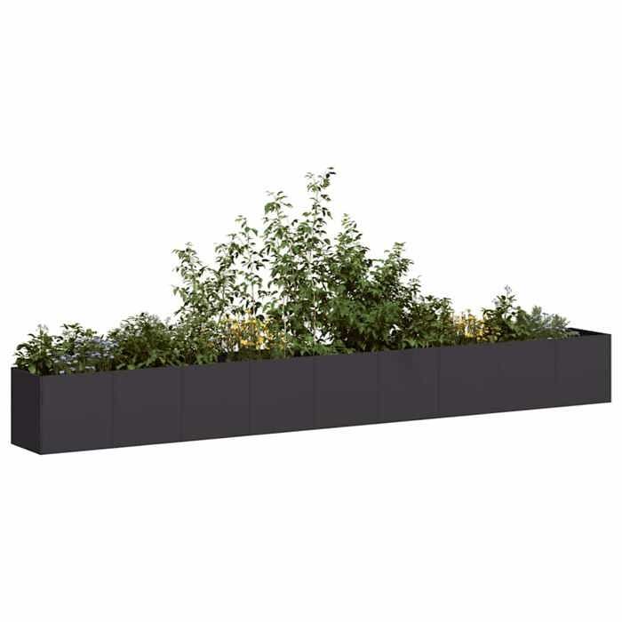 VidaXL Jardinière Black 360x40x40 Cm Cold-rolled Steel, Flower Pot, Plant Stand, Raised Bed, Stand of 860696