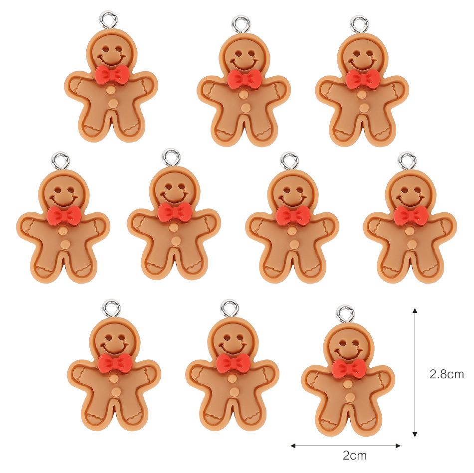 

Рождественское украшение из смолы, милый Санта, пряничный человечек, подвеска для DIY, ремесла, ювелирных изделий, брелок, украшения для рождественской елки