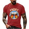 Men's Retro Festival Print Short Sleeve T-Shirt, Loose Fit Casual Summer Top