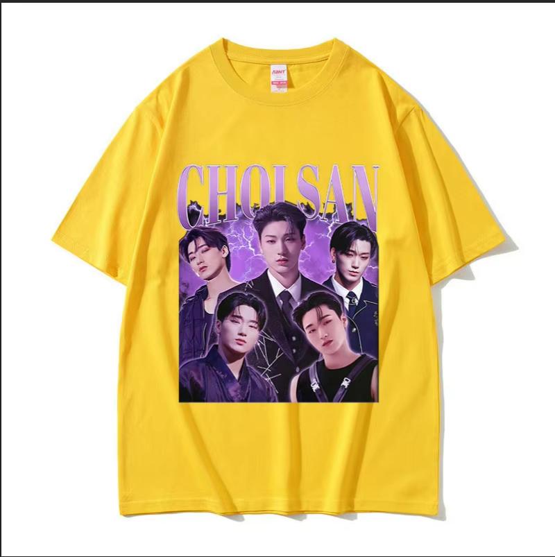 Retro Kpop Band Choi San Ateez Graphic T Shirt Women Hip Hop Clothing Cotton Tshirt Unisex Fashion High Quality Tshirt S