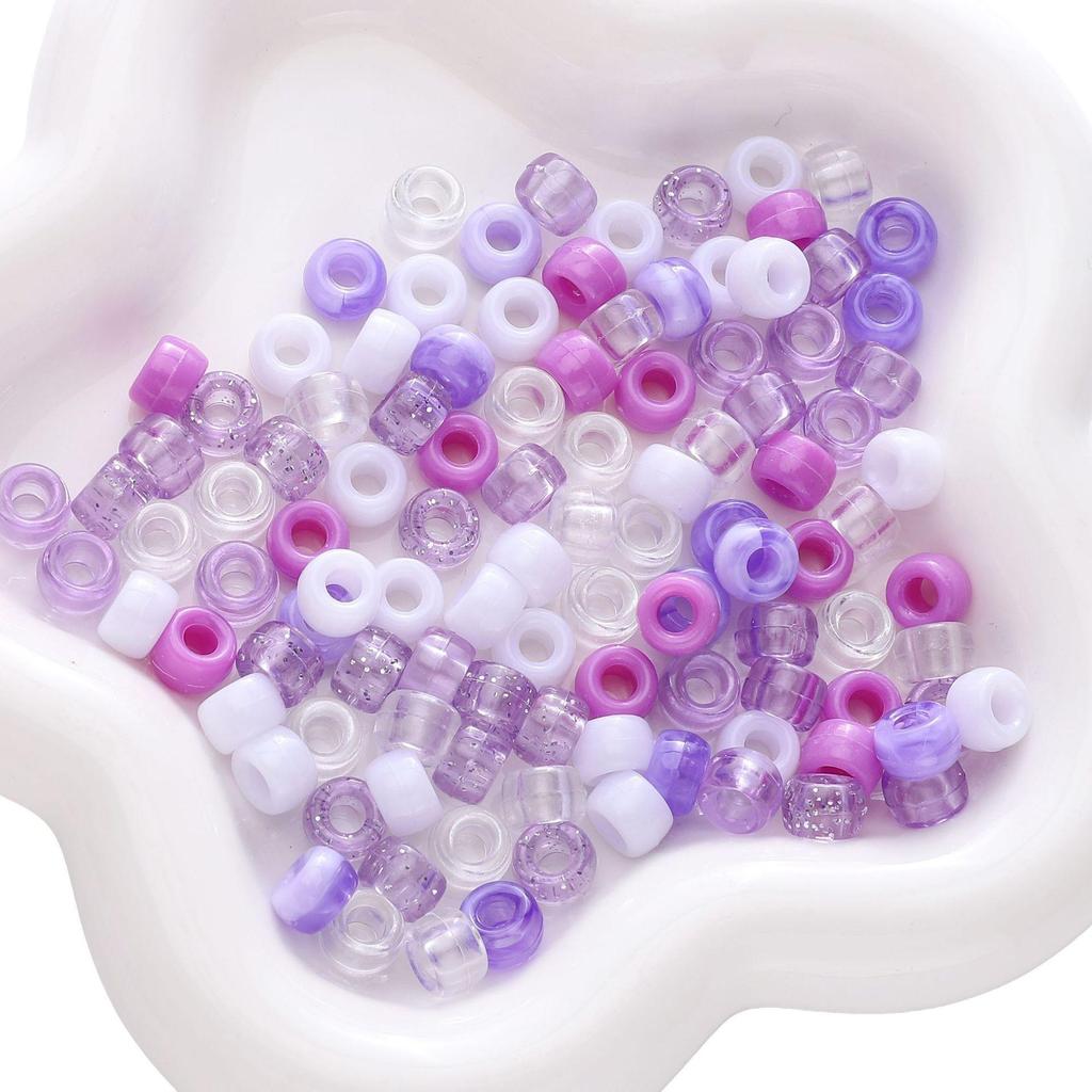9x6mm Mixed Style Acrylic Barrel Beads for DIY Bracelet & Necklace Making