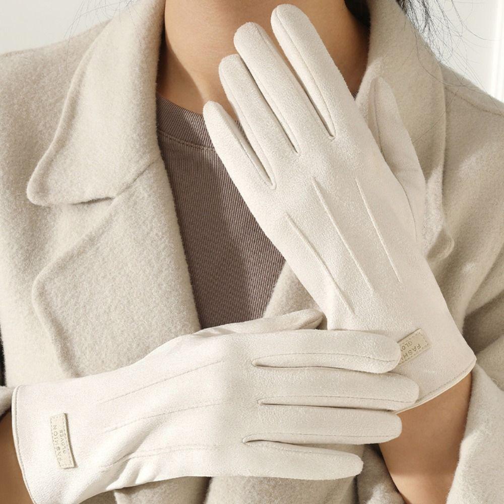 Thick Women Mittens Velvet Suede Gloves Skiing Winter Cycling Gloves Outdoor