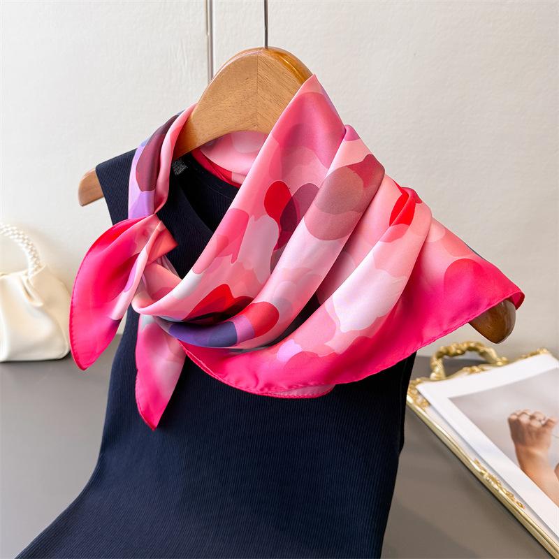 Luxury Fashion Designer 70cm Square Scarves Women's Silk Scarf Spring and Summer Foulard Shawl Bandana Small Hairbands