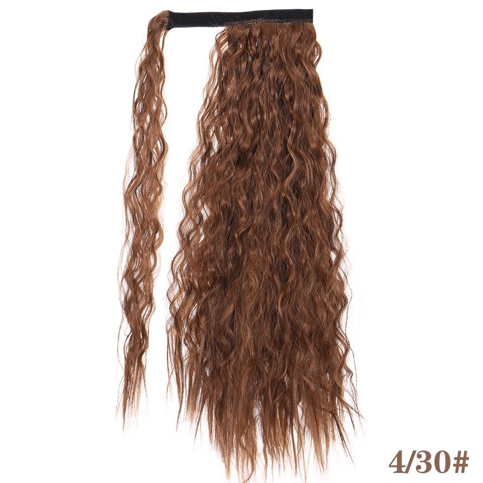 LUPU Synthetic Long Corn Perm Ponytail Hair Extension Clip In Hairpiece For Women Wrap Around Magic Paste Ponytail Extensions