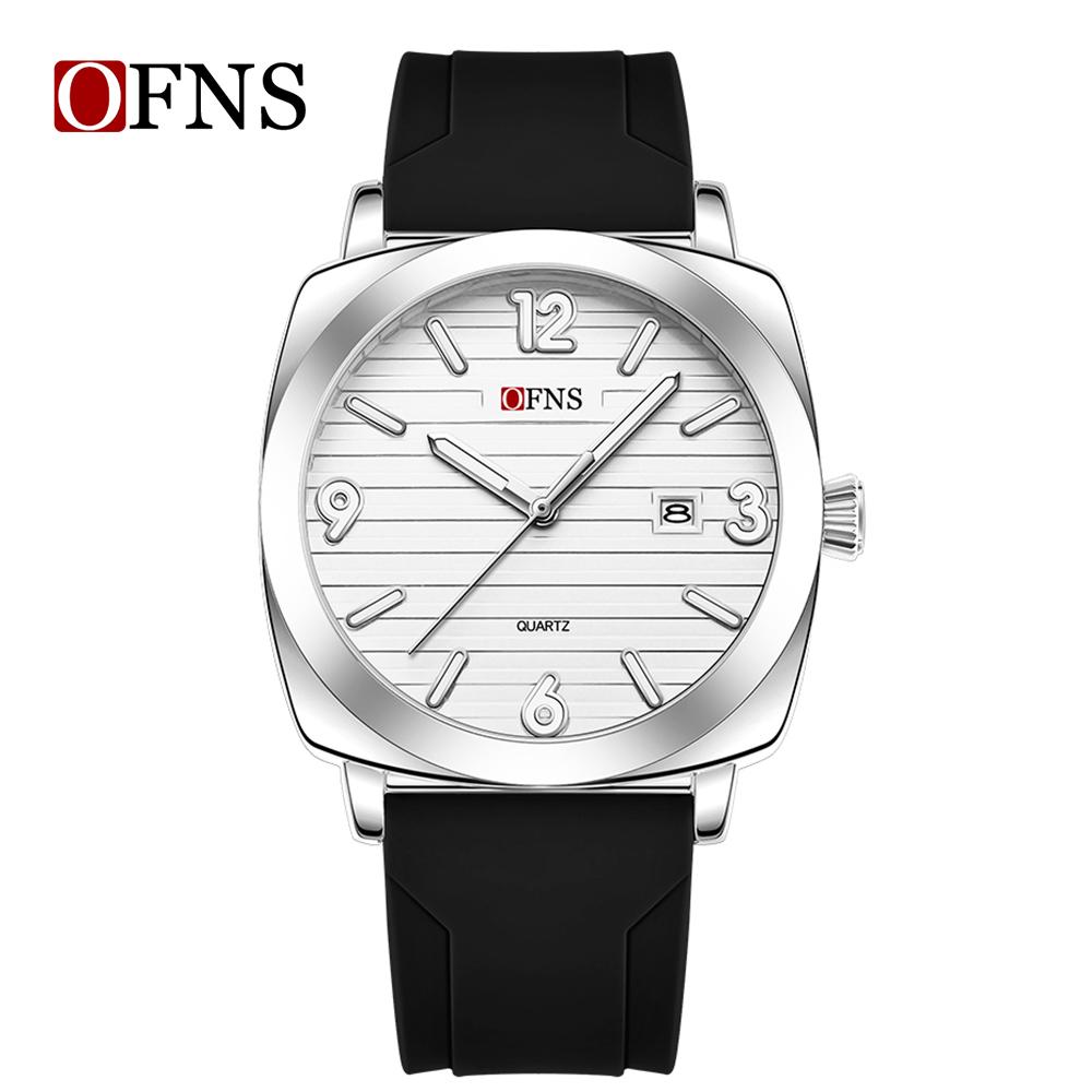 OFNS Fashionable Thin Men's Quartz Watch Waterproof Night Light Single Calendar Simple Ccasual Men's Quartz Watch