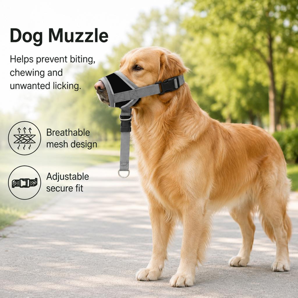 Breathable Dog Muzzle Golden Retriever Labrador Small Medium Dogs Anti Bite Anti Accidental Ingestion Restraint Protection